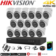 HIKVISION 8MP 4K CCTV  SYSTEM COLOR NIGHT VISION 2-WAY AUDIO CAMERA SECURITY KIT