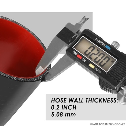 1.75-2" 3-PLY STRAIGHT TURBO/INTAKE/INTERCOOLER PIPE SILICONE REDUCER HOSE BLACK - Picture 3 of 7