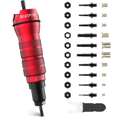Beaspire Cordless Drill Electric Rivet Nut Gun Adapter, Red  - Bild 1 von 7
