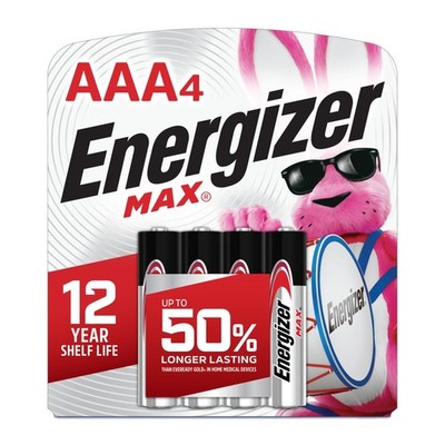 Energizer MAX AAA Batteries (4 Pack), Triple 4 Count (Pack of 1), Multicolor