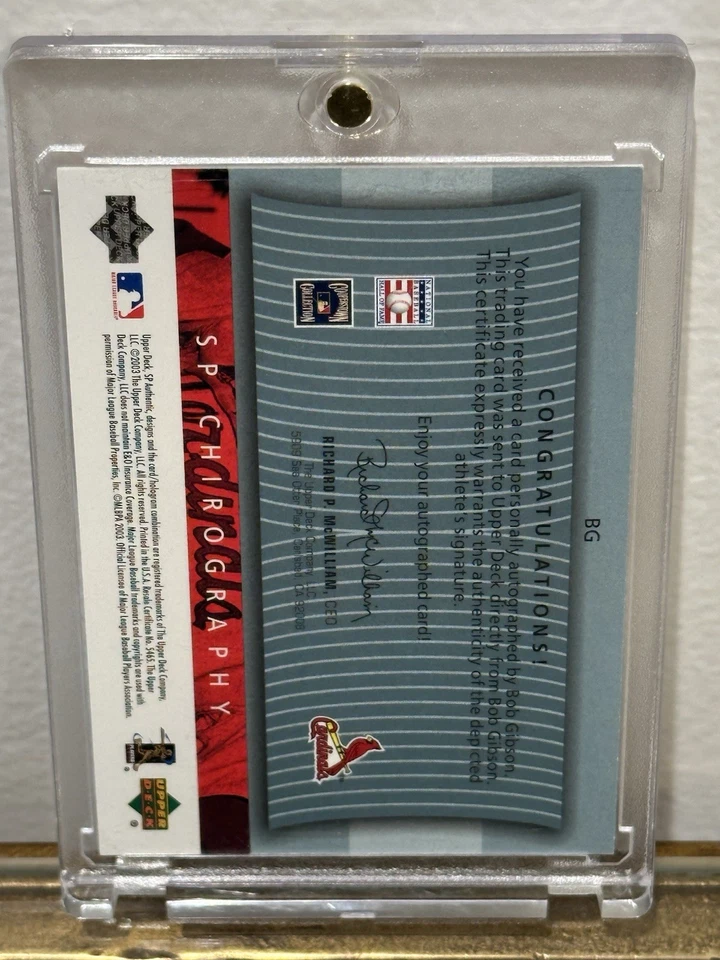 2003 Upper Deck SP Chirography Bob Gibson Autograph No BG /245 Cardinals HOF - Image 2 of 2