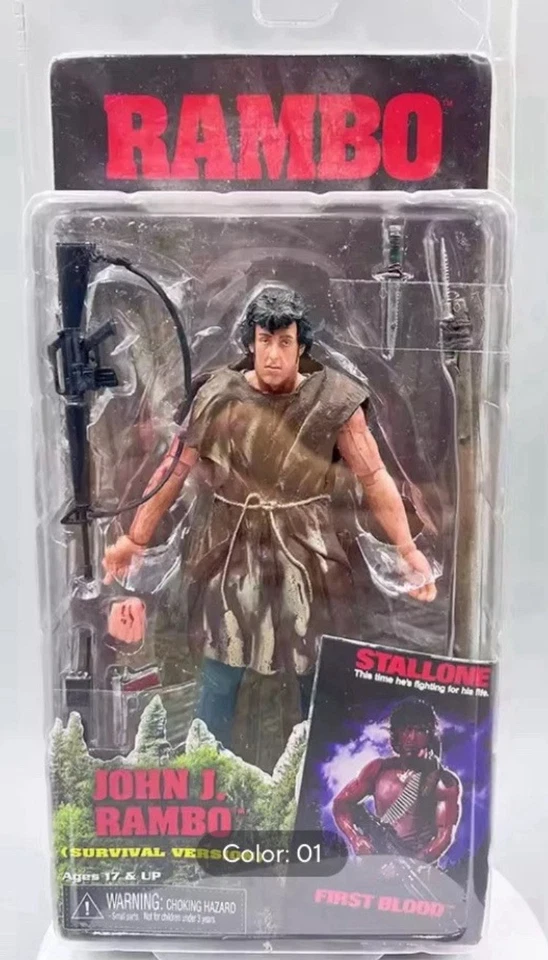 NECA Reel Toys John Rambo Survival Version Action Figure First Blood Stallone - Image 4 of 4