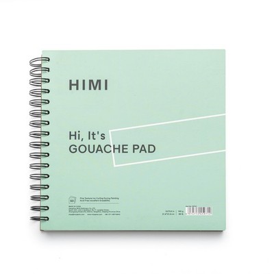 HIMI Gouache Pad 8.5X8.5''(98lb/160g) 50 Sheets Mix Paper Pad, Side Green 