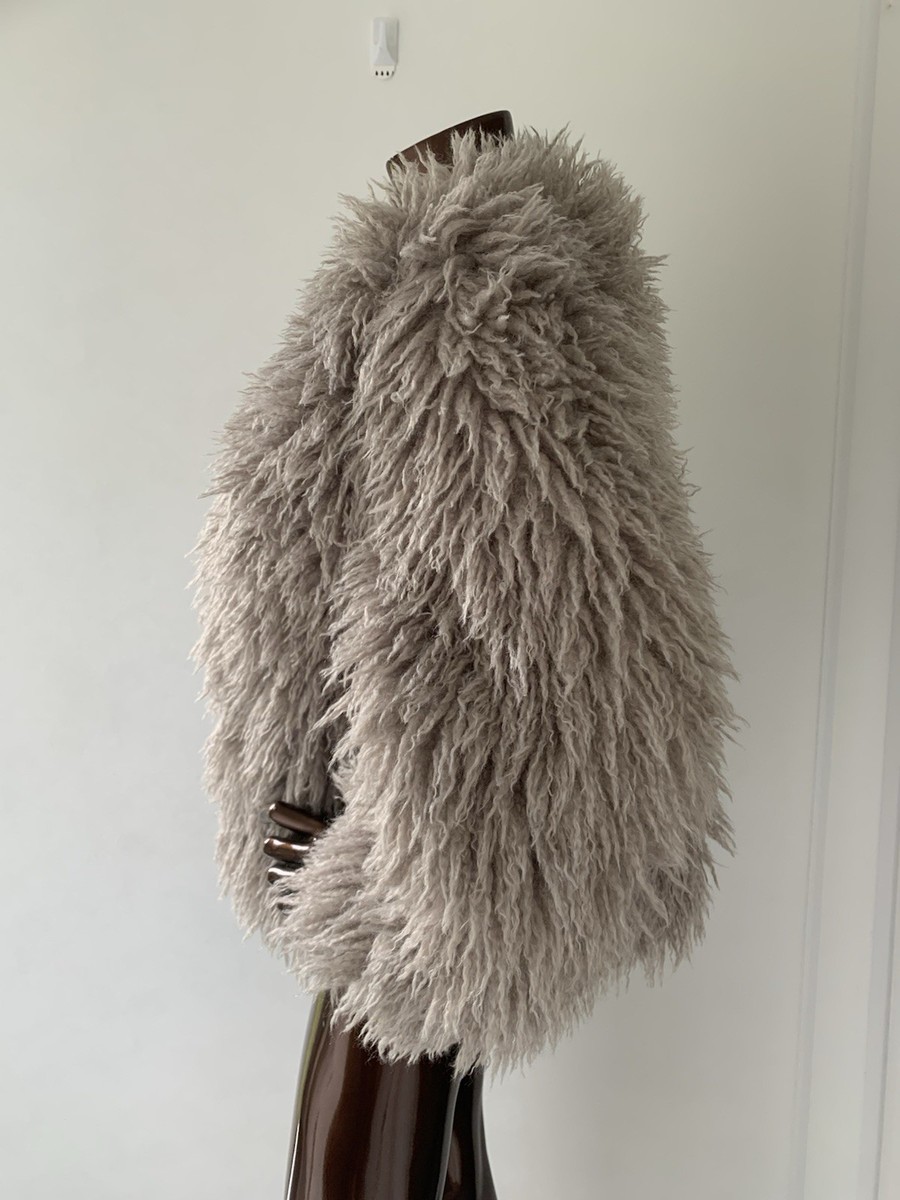 Marks And Spencer M&S Grey Faux Fur Mongolian Tibetian Lamb Fur