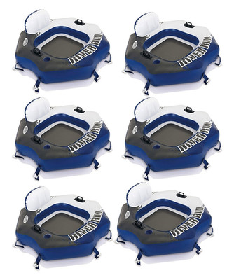 Intex River Run Connect Lounge Inflatable Floating Water Tube 58854EP 6 Pack