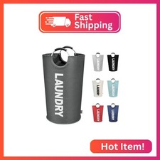 DOKEHOM 90L Large Laundry Basket, Collapsible Laundry Bag, Freestanding Tall Clo