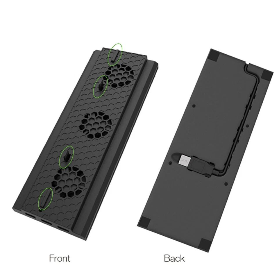 For Xbox One X Console Cooler Cooling Dock Vertical Stand W/ 3 Cooling Fan 3 USB - Image 3 of 4