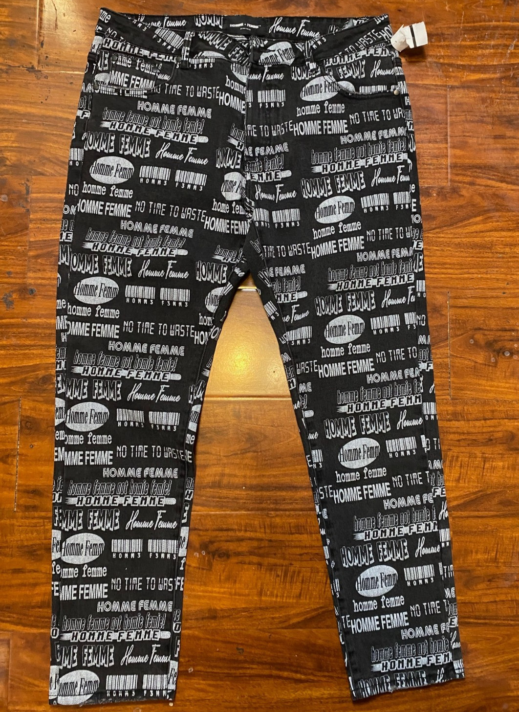 Black White Stretch Denim 36x30
