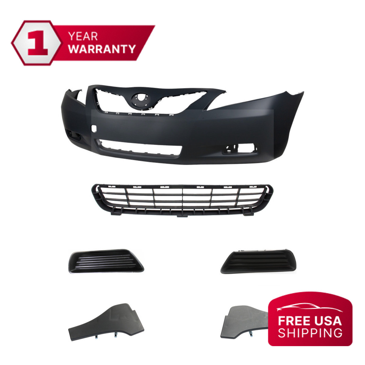 Front Bumper Grille Trims Fog Light Covers 2007-2009 Toyota Camry