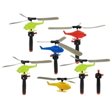 6pcs Outdoor Pull String Helicopter Toy Inspire Imagination Motor Development