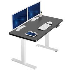 VIVO Electric 43  x 24  Stand Up Desk  Black Table Top, White Frame
