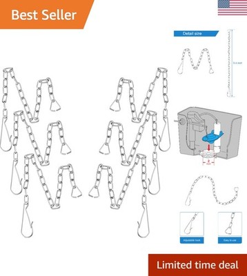 Universal Stainless Steel Toilet Flapper Lift Chain Replacement Kit   6 Packs