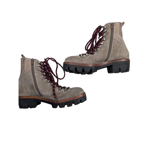 Jeffrey Campbell Stiefel Culvert Leder Wildleder grau Combat Sherpa gefüttert Moto 8 - Bild 4 von 10