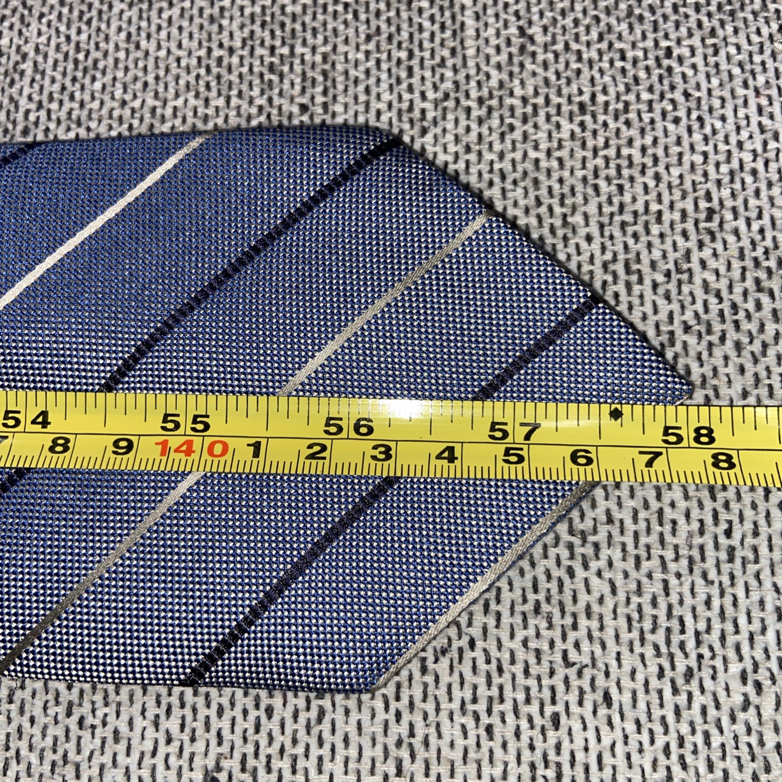 Tommy Hilfiger Mens Necktie Blue Gray Striped Classic Tie 57”x3.5” Melange Look thumbnail 12