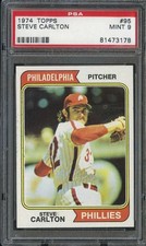 1974 TOPPS #95 STEVE CARLTON PSA 9 PHILLIES HOF *B74095