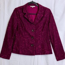 Cabi Purple Lace Blazer Jacket Size 2 Three Button Front Elegant Evening