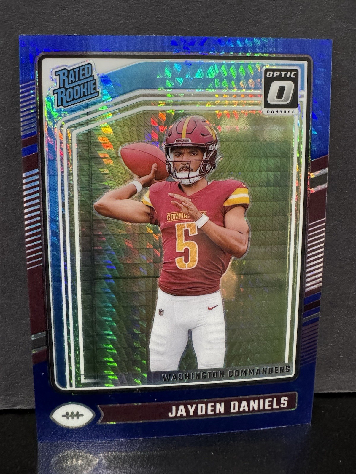 2024 Panini Donruss Optic - Rated Rookie Jayden Daniels #248 Blue Hyper Prizm...