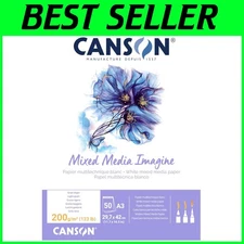 A3 Mixed Media Paper Pad - Natural White, 50 Sheets