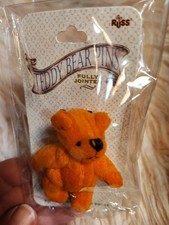 Russ Teddy Bear Pin Fully Jointed Orange Item 7752 New on Card Vintage Bear Pin
