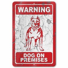 Warning Dog on Premises Aluminum Sign