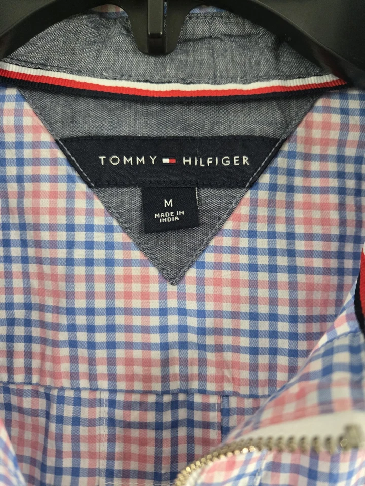 Женская повседневная сине-розовая клетчатая рубашка на молнии Tommy Hilfiger - Изображение 3 из 3