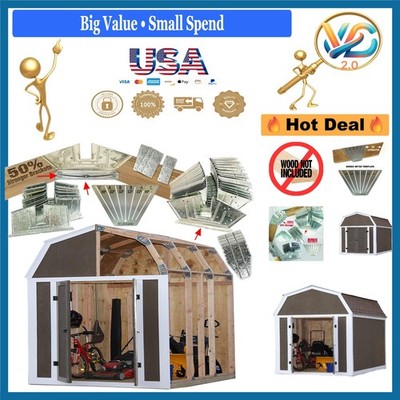 50% Stronger DIY Shed Kit with Galvanized Steel Brackets, Custom Sizes