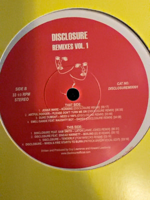 DISCLOSURE Remixes Vol 1 Sam Smith Jamie Jones Ware Duke Dumont CLEAR VINYL