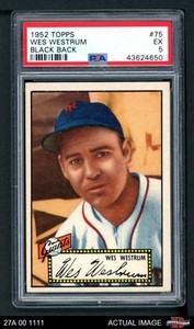 1952 Topps #75 Wes Westrum Giants PSA 5 - EX