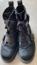UGG Black Ankle boots UK 5 EUR 38 FREE P&P Real Leather with zips laces buckles