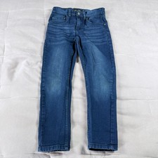 Lee Dark Wash Blue Boys Sz 10 Slim Fit Tapered Leg Adjustable Waist Denim Jeans