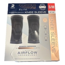 Copper Fit Elite Air Compression Knee Sleeve, 2 Pack - S/M size Open Box