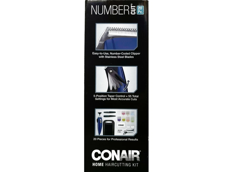 Conair 20 Pc Color Code Grooming Corded Men Hair Clipper Taper HairCutting Kit - Image 2 of 4