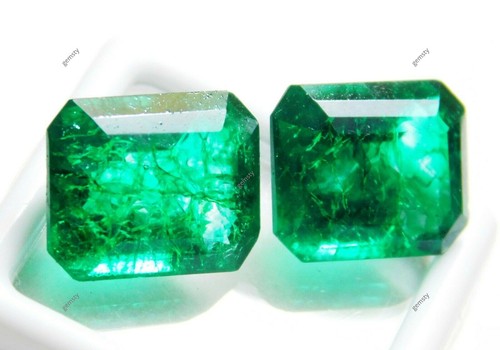 14.55 Ct CERTIFIED Loose Gemstone Natural Emerald Green Colombia Emerald Cut - Picture 6 of 11