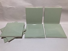 7 Vintage Mosaic Brand Green Ceramic 4-1/4" x4-1/4" Full Tiles- Unused