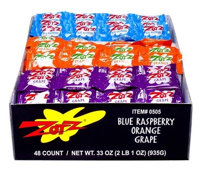 Zotz Fizzy Old Fashioned Hard Candy Assorted Fruit Flavored, Blue Raspberry G...