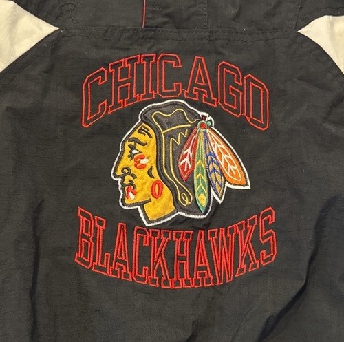 Chicago Blackhawks Vintage 90s Starter NHL Hockey Colorblock Windbreaker Jacke - Bild 10 von 19