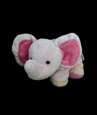 Carter's Child of Mine Pink and Yellow Elephant Lovey Rattle Plush 7.5" Lovey