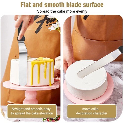 4 Pcs Cake Decorating Supplies Kit, Cake Scraper Smoother Tool Set Metal Angl... - Picture 7 of 7