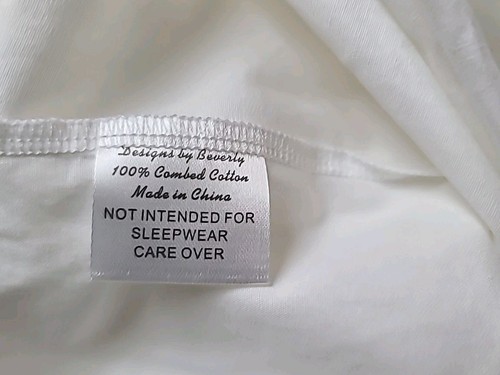 Vtg Designs By BEVERLY 100% Combed Cotton Nightgown Lace Long Sleeve White Med - Picture 11 of 11
