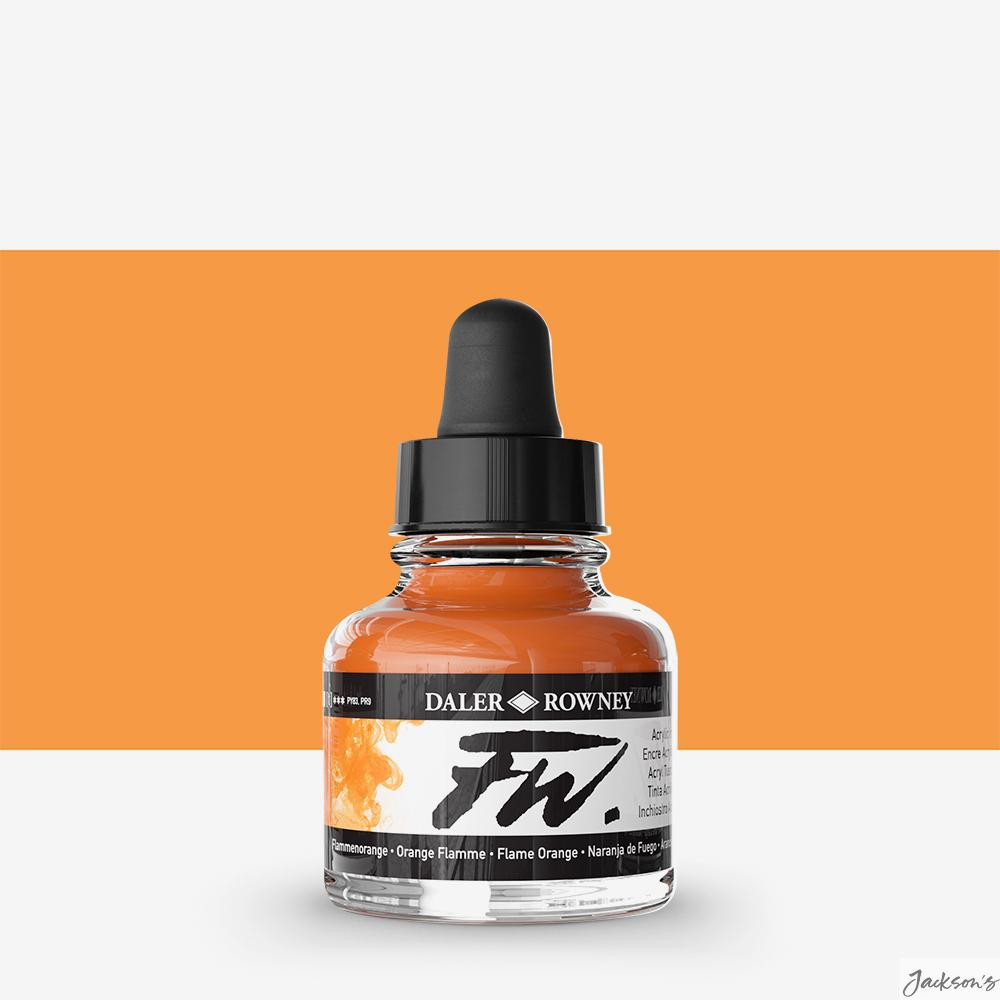Daler Rowney : FW Artists' Ink : 29.5ml : Flame Orange