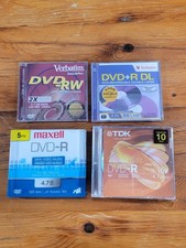  17 Recordable DVD Lot - TDK  Maxwell DVD R, Verbatim DVD RW  DL - New Sealed