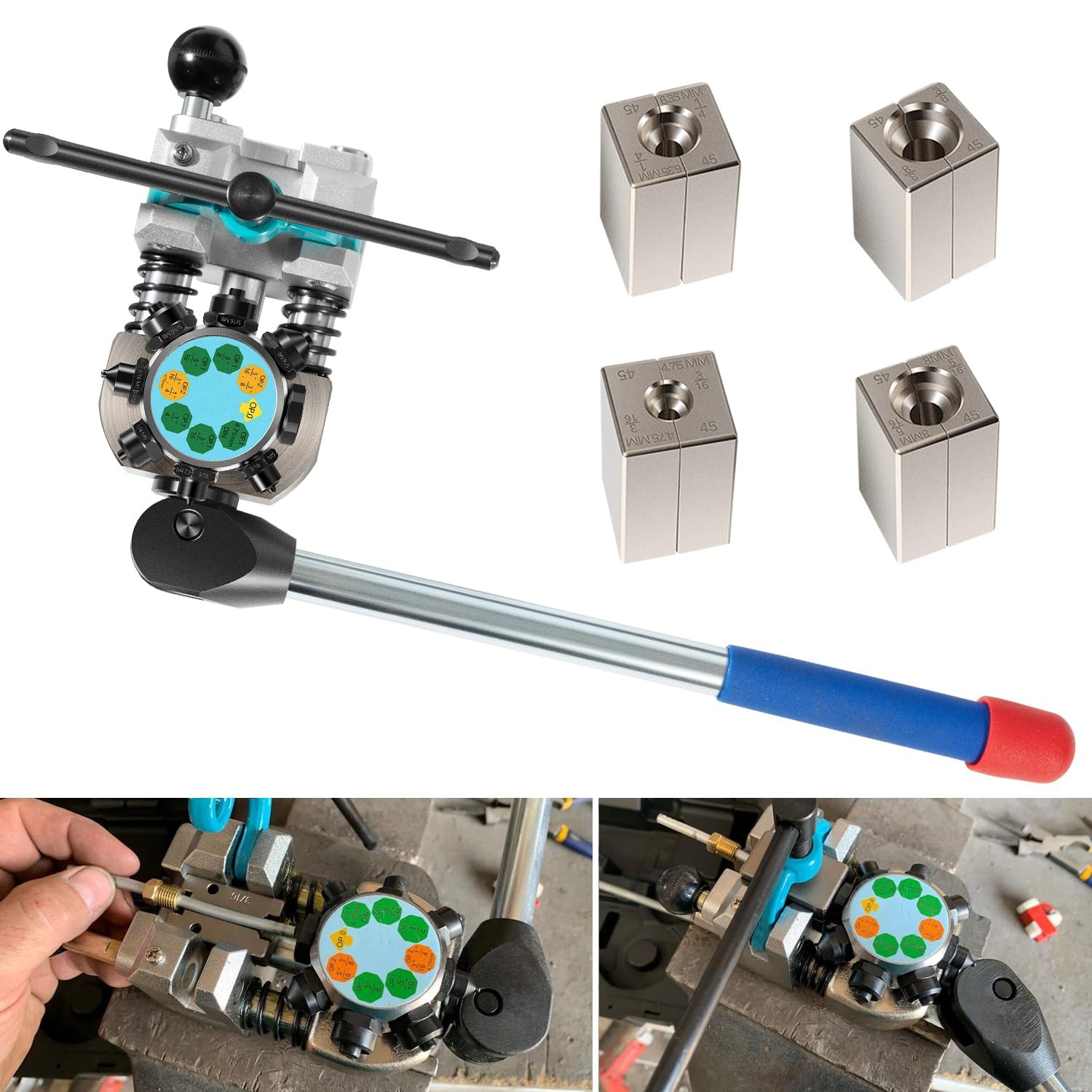 Professional Brake Line Flaring Tool 45 Degree Set Single, Bubble, and Double...