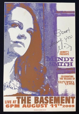 Mindy Smith Stupid Love 2009 Signed Concert Poster The Basement 12.5x19