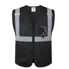 JKSafety Safety Vest for men women Hi Vis Vest with Pockets and Zipper High V...
