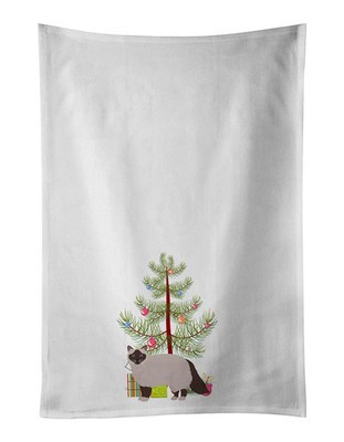 NEW Birman Cat Christmas Kitchen Towel Set of 2 White Dish Towels Decorative