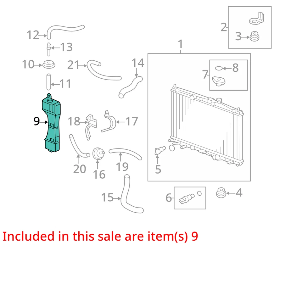 Botella de desbordamiento de refrigerante Honda Fit 2011 OEM 116 k millas - LKQ423059339 Foto 4 de 4