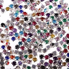 300 strass en verre cristal à coudre, multicolores,