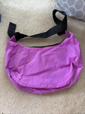 Baggu Medium Nylon Crescent Crossbody Bag Purple Pink