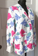 CHEROKEE Color Codes LS Floral V-Neck Scrub Shirt Top Blouse S