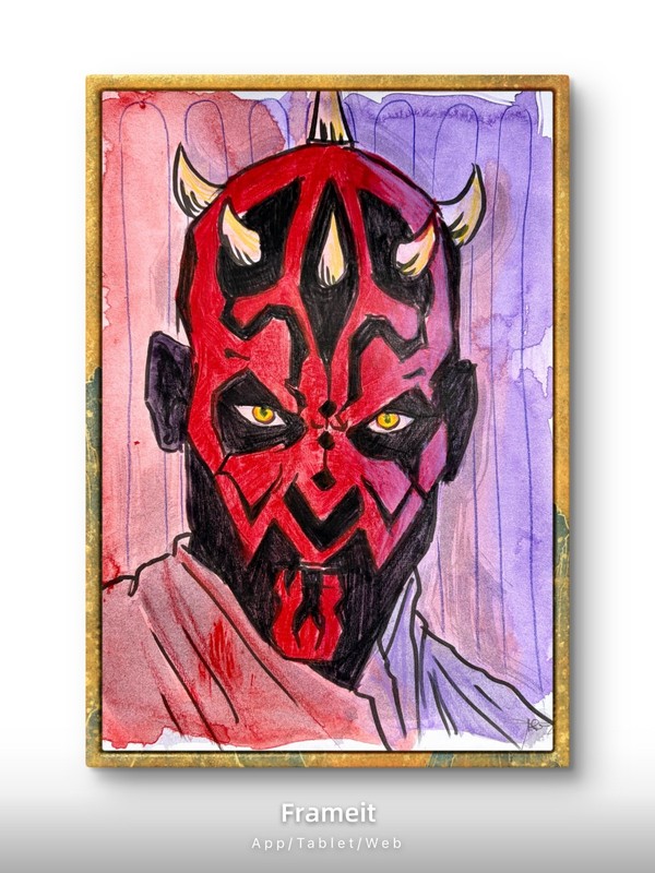 Original Darth Maul 1 Painting By Alannah Dyer- Acrylic 9x12 in Star Wars Fan